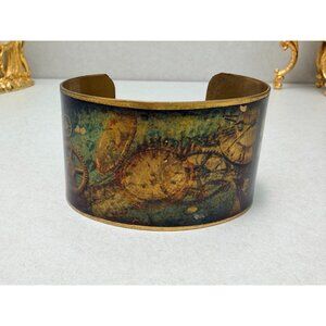 Steampunk TARDIS Brass Cuff Bracelet Doctor Who Dalek Timepiece Art